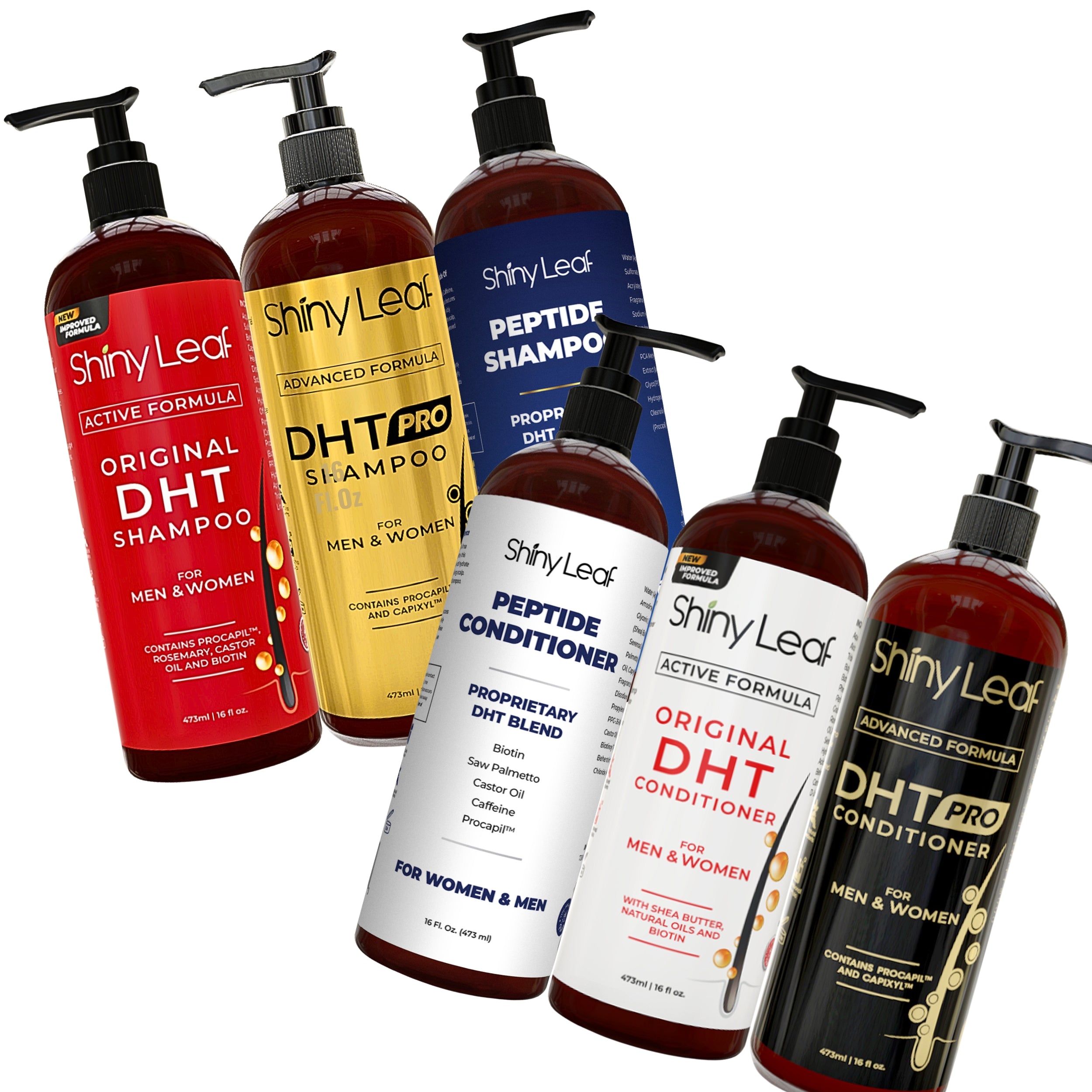 Ultimate Hair Growth Bundle - DHT Blocker, DHT Pro & Peptide Shampoo & Conditioner Sets