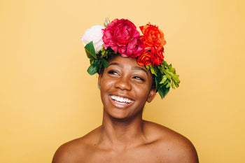 Girl wearing a flower crown