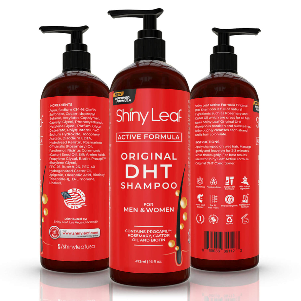 DHT Blocker Shampoo and Conditioner Set with Biotin (2 x 16 oz)