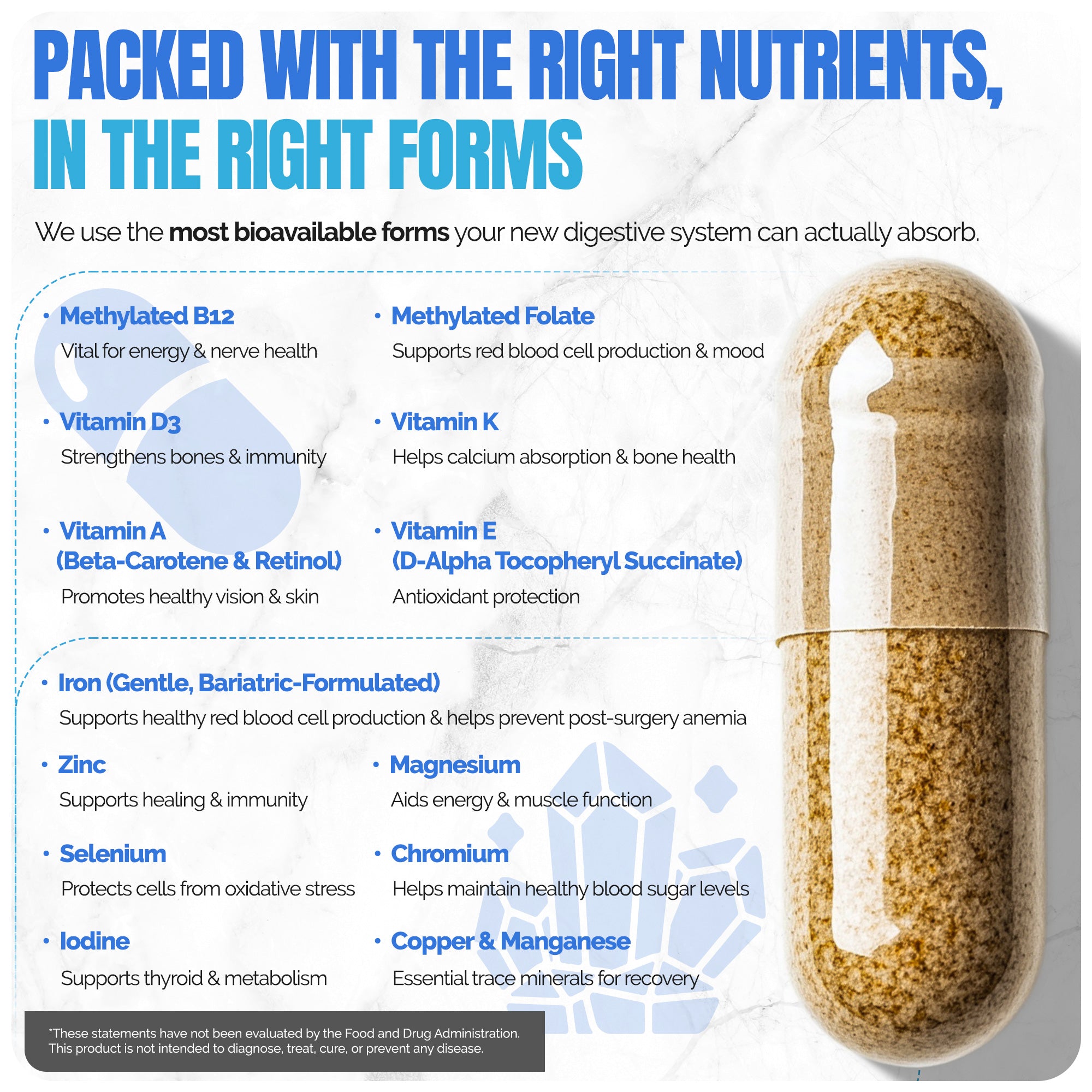 Bariatric Multivitamin with Iron and Fast Melting Calcium Bundle