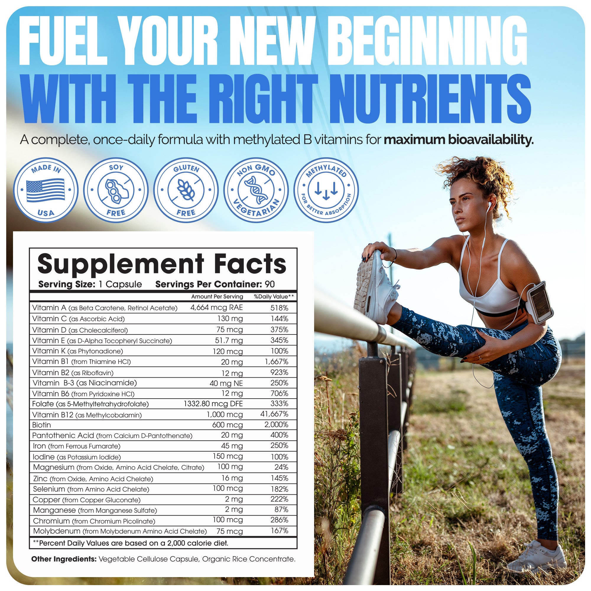 Methylated Bariatric Multivitamins with 45mg Iron 1 capsule a day