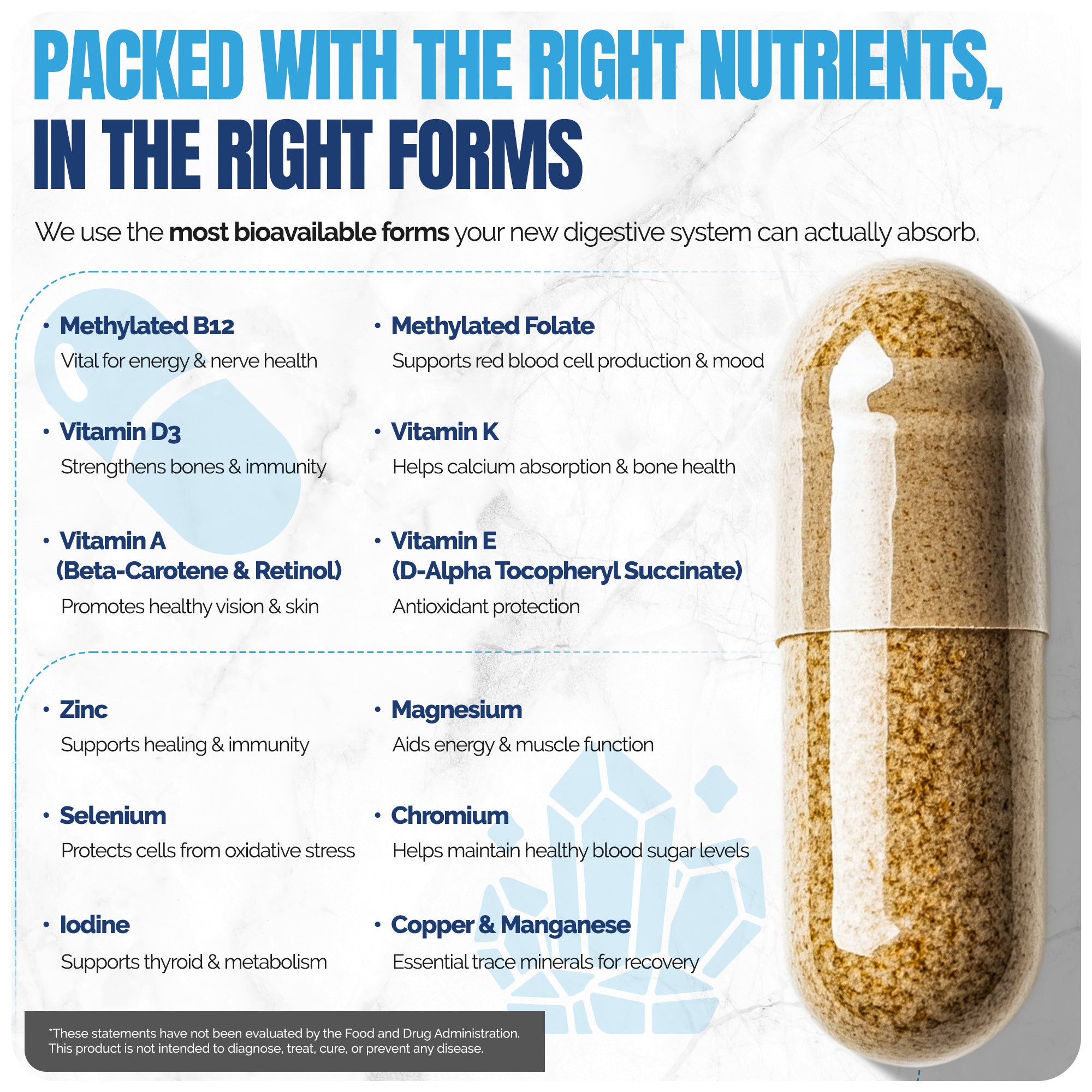 Bariatric Multivitamin Iron Free With DHT Pro Shampoo and Conditioner Hair Care Bundle