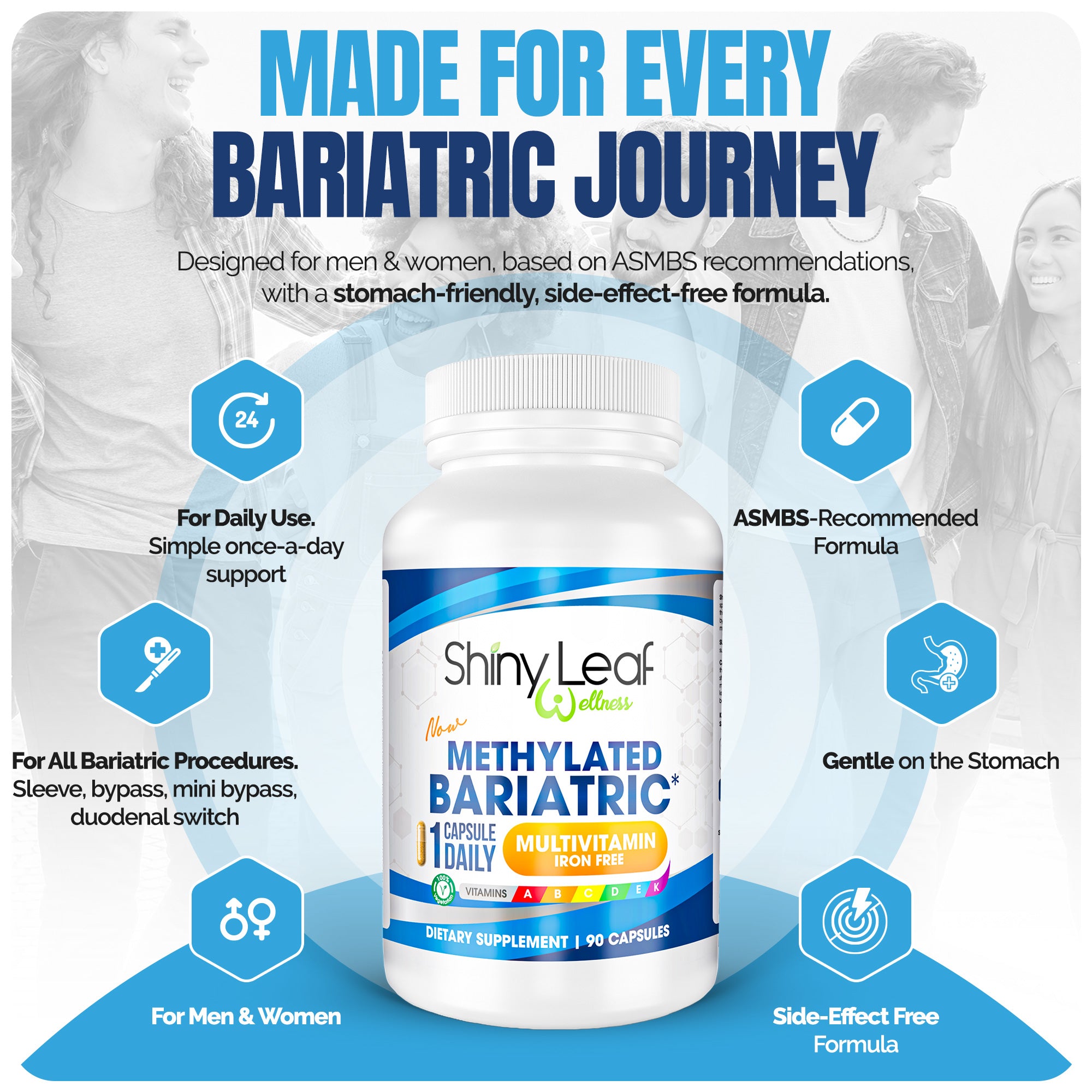 Shiny Leaf Methylated Bariatric Multivitamin Without Iron