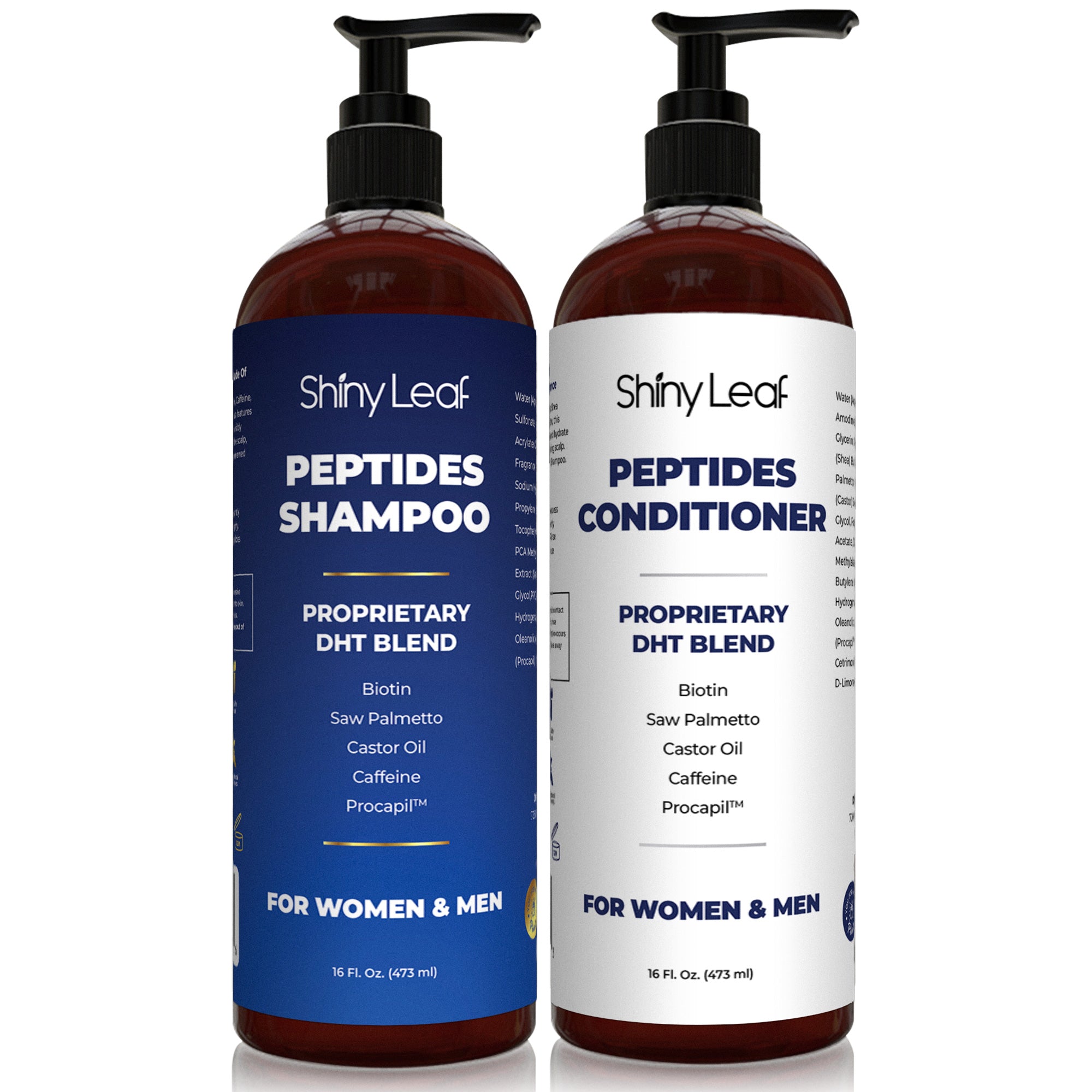 Anti-Thinning Peptide Shampoo and Conditioner set with Biotin, Caffeine & Saw Palmetto (2 x 16 Oz)
