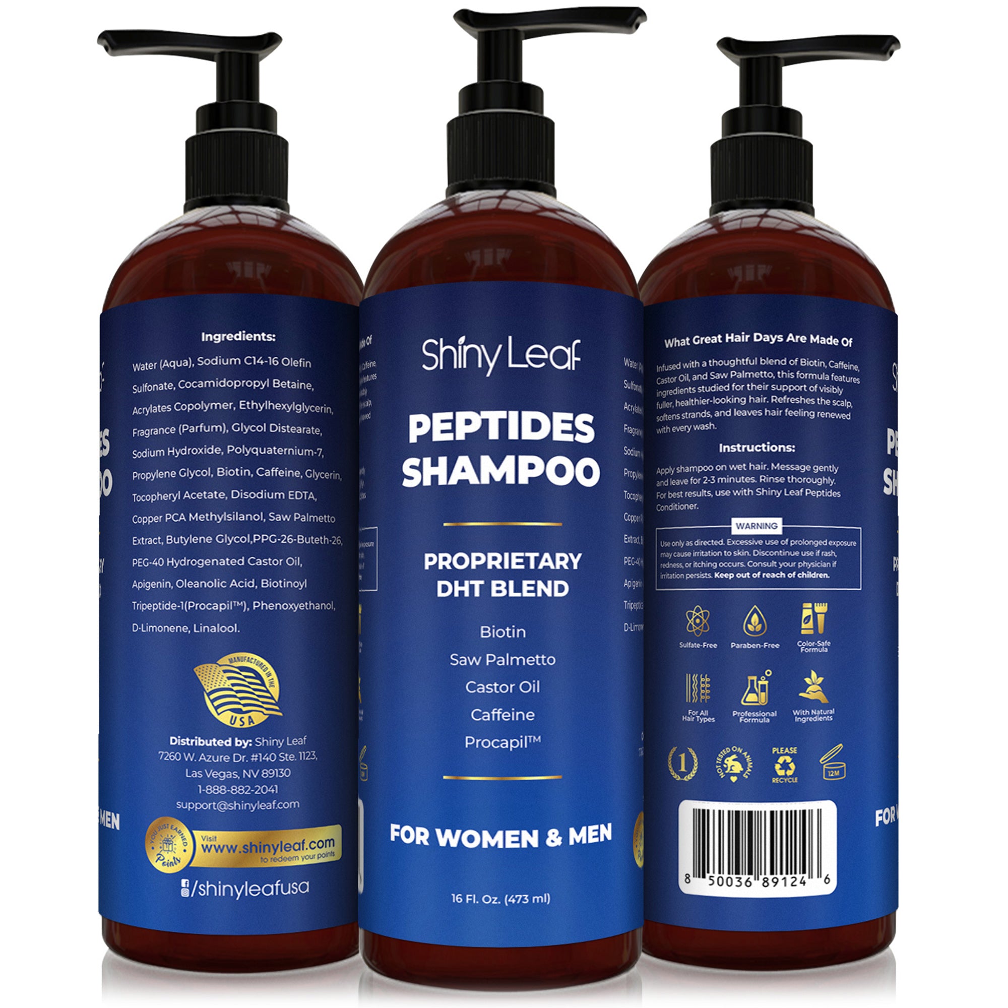 Anti-Thinning Peptide Shampoo Anti-Hair Loss Thickening & Hydrating 16oz