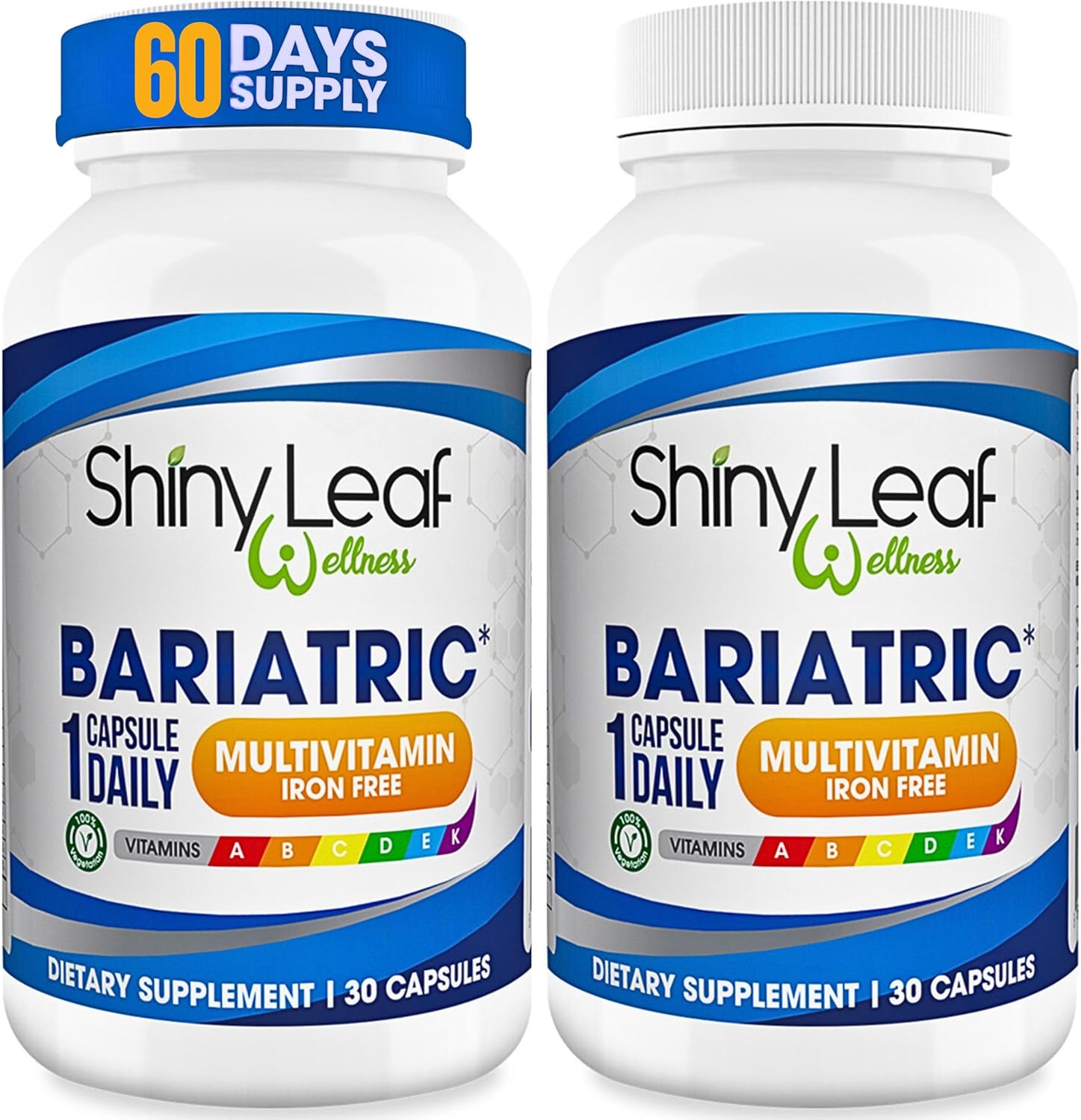 Bariatric Multivitamin Iron-Free (Once-a-day Vegetarian Capsule) Shiny Leaf