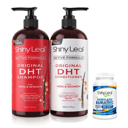 Bariatric Multivitamin with Iron With DHT Original Shampoo and Conditioner Hair Care Bundle