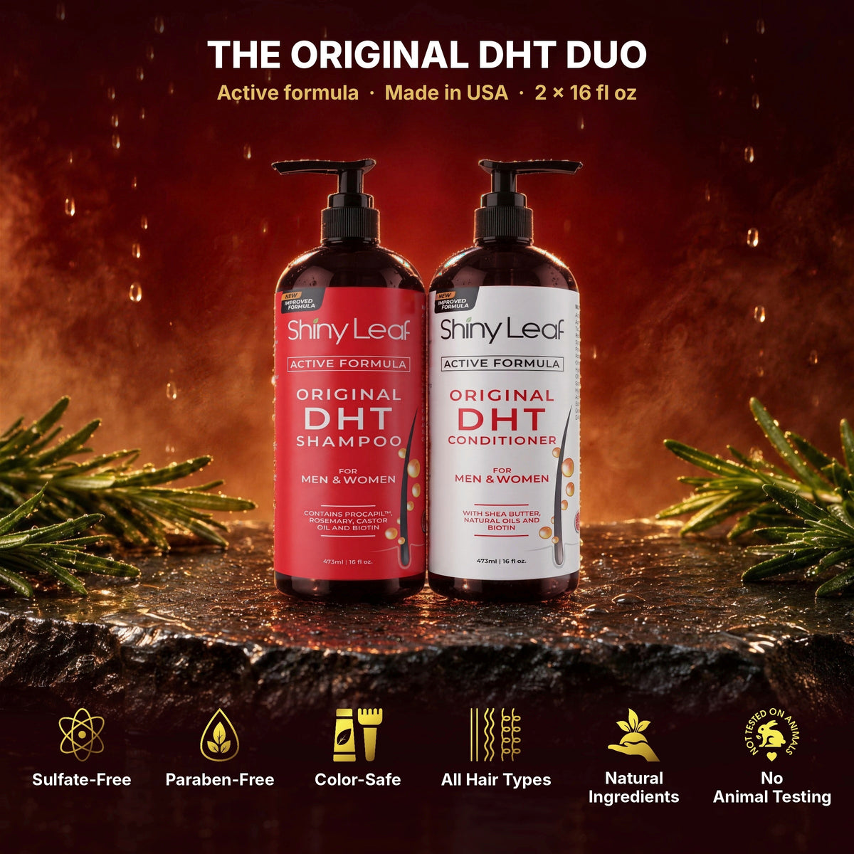 DHT Blocker Shampoo and Conditioner Set with Biotin (2 x 16 oz)