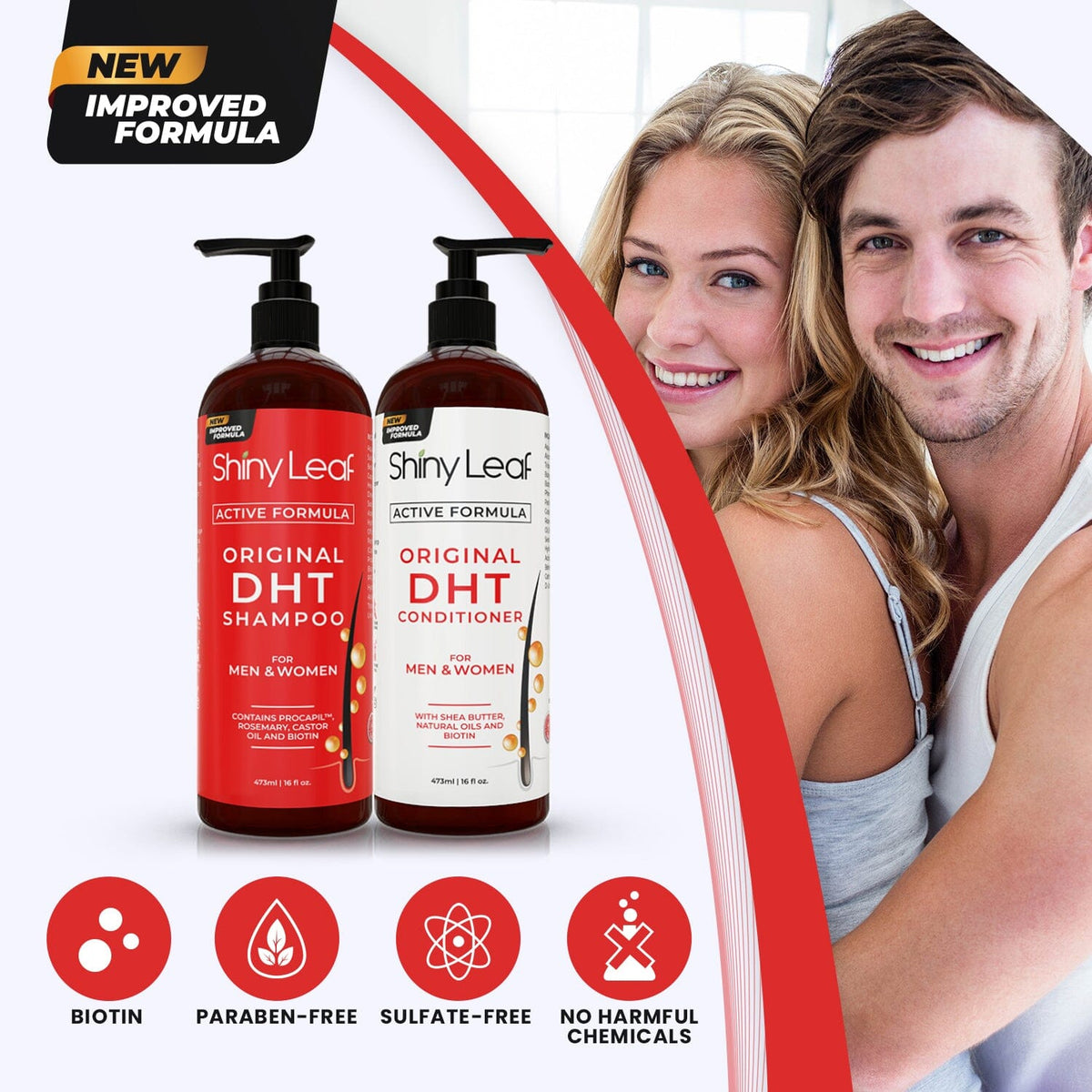 DHT Blocker Shampoo and Conditioner Set with Biotin (2 x 16 oz)